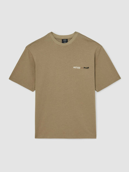 Reiss Featured - | Ché Cotton-Linen Sunset T-Shirt in Sage Green