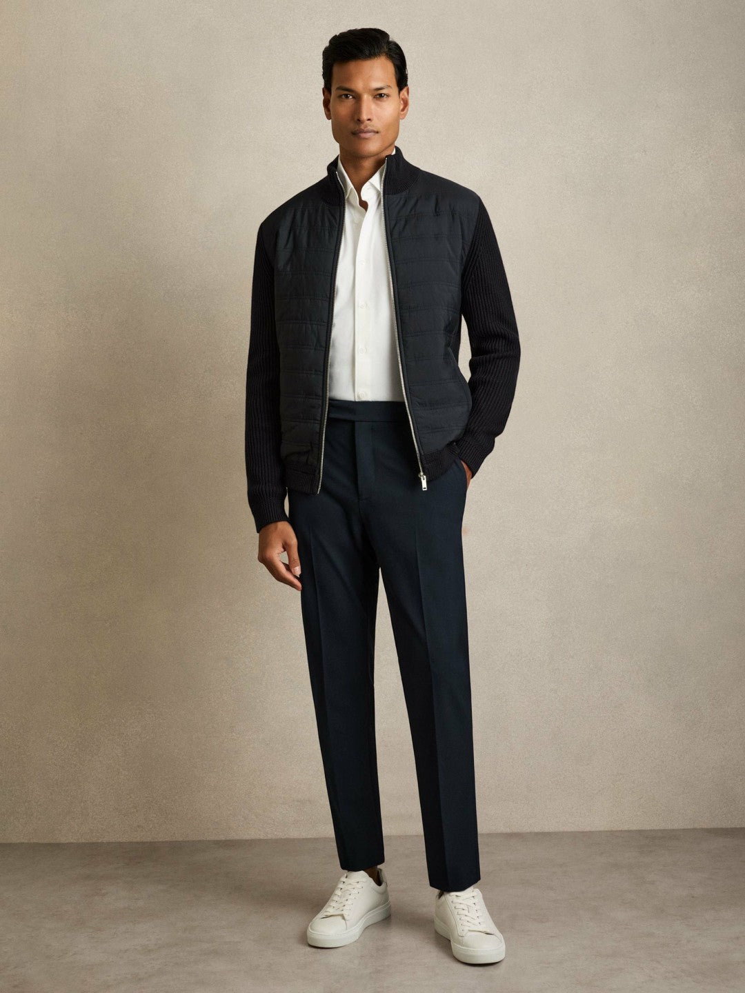Reiss Value - Slim-Fit Internal-Drawstring Trousers in Navy
