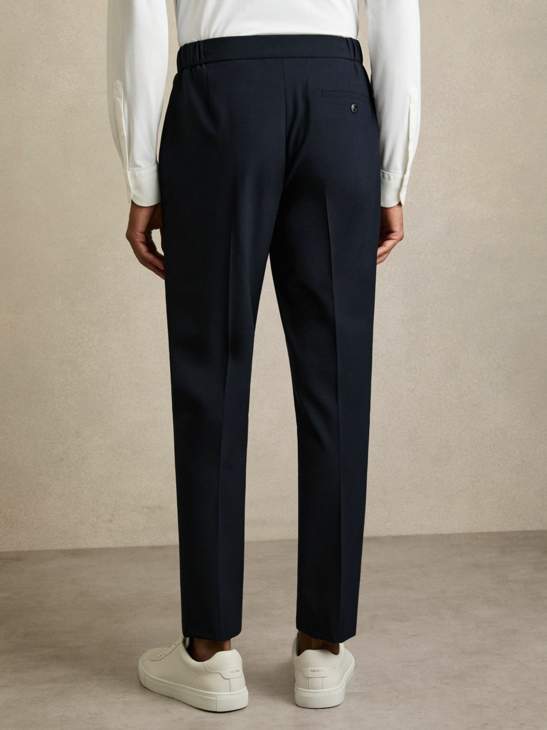 Reiss Value - Slim-Fit Internal-Drawstring Trousers in Navy