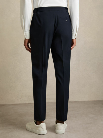 Reiss Value - Slim-Fit Internal-Drawstring Trousers in Navy