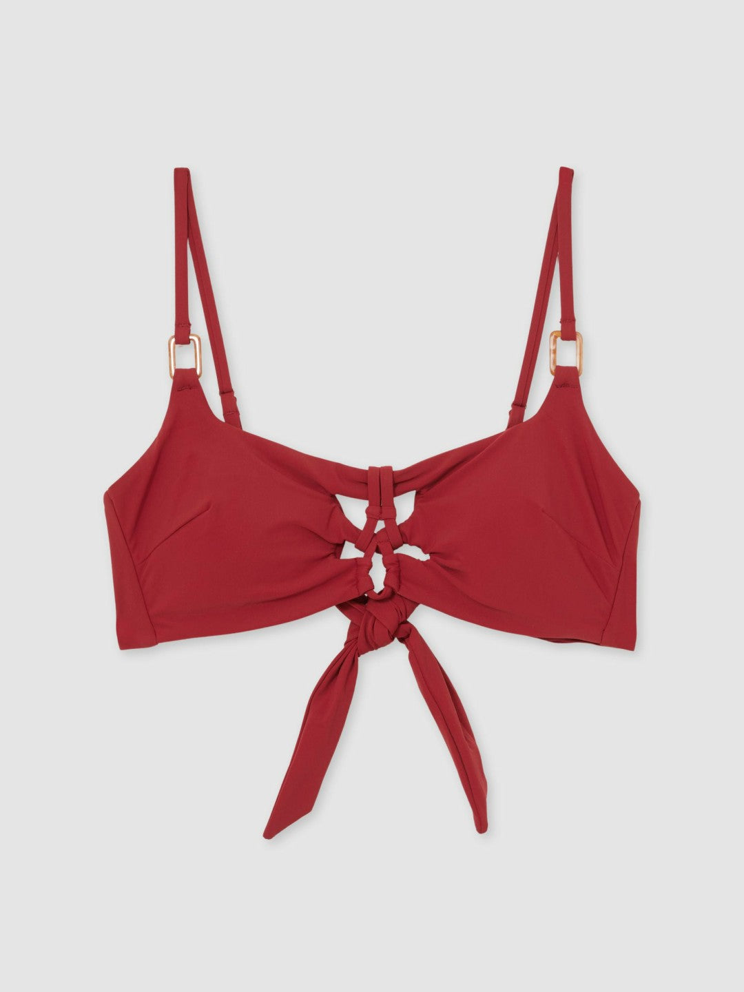 Reiss Savings - Cut-Out Detail Bikini Top in Dark Red
