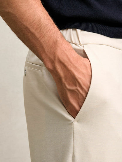 Reiss Popular Choice - Slim-Fit Internal-Drawstring Trousers in Stone