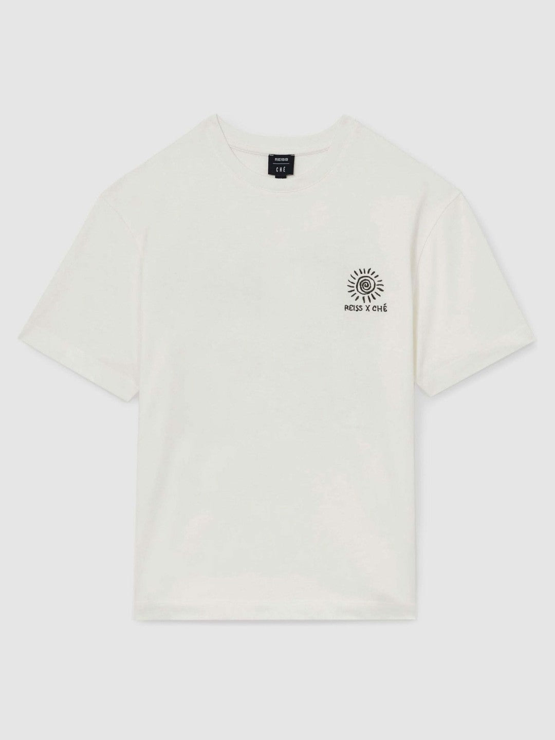 Reiss Best Seller - | Ché Cotton Palm-Tree T-Shirt in White