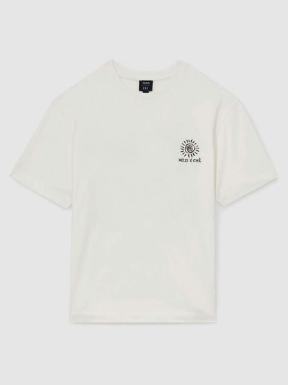 Reiss Best Seller - | Ché Cotton Palm-Tree T-Shirt in White