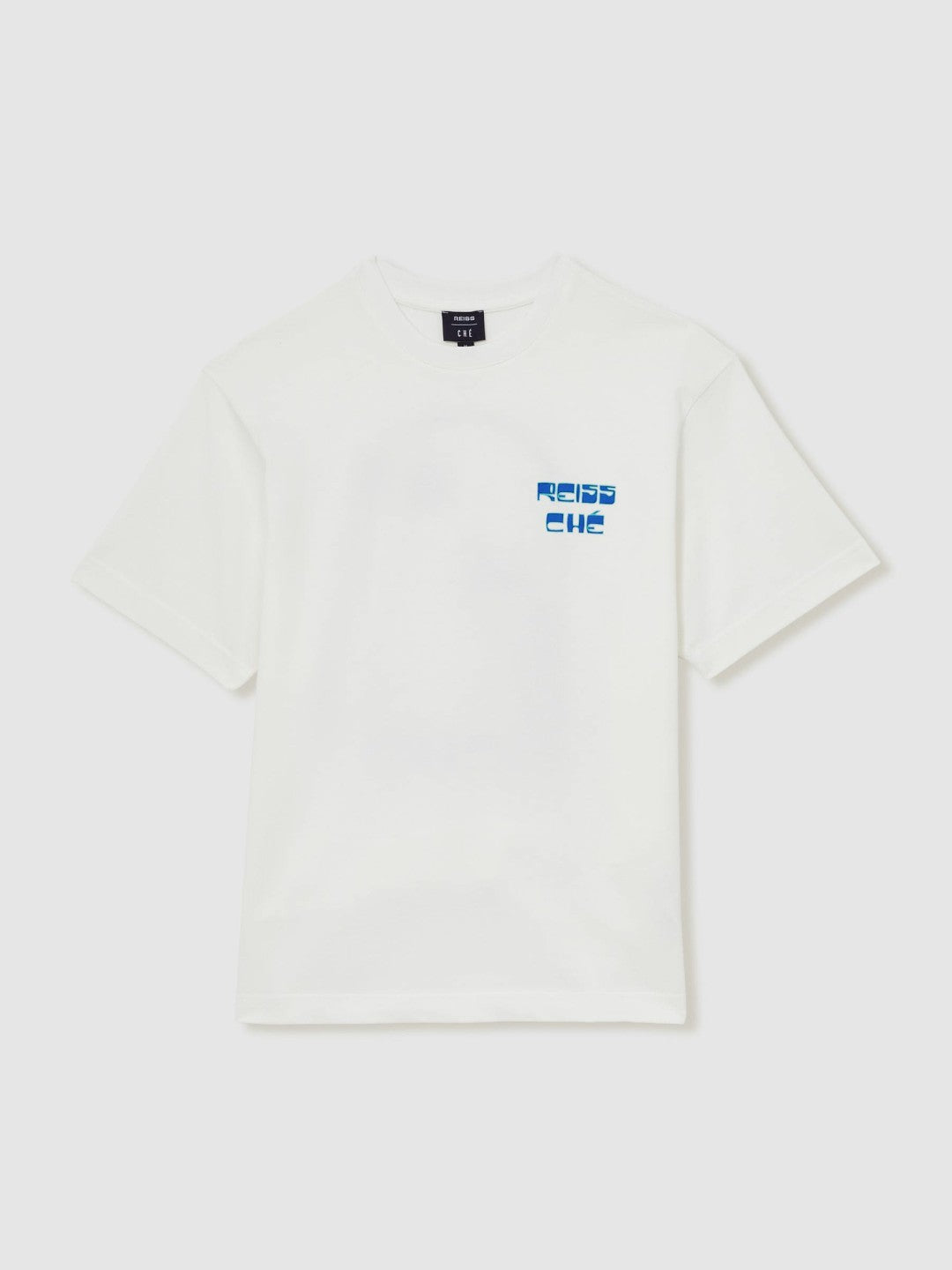Reiss Sale - | Ché Cotton Palm-Print T-Shirt in White