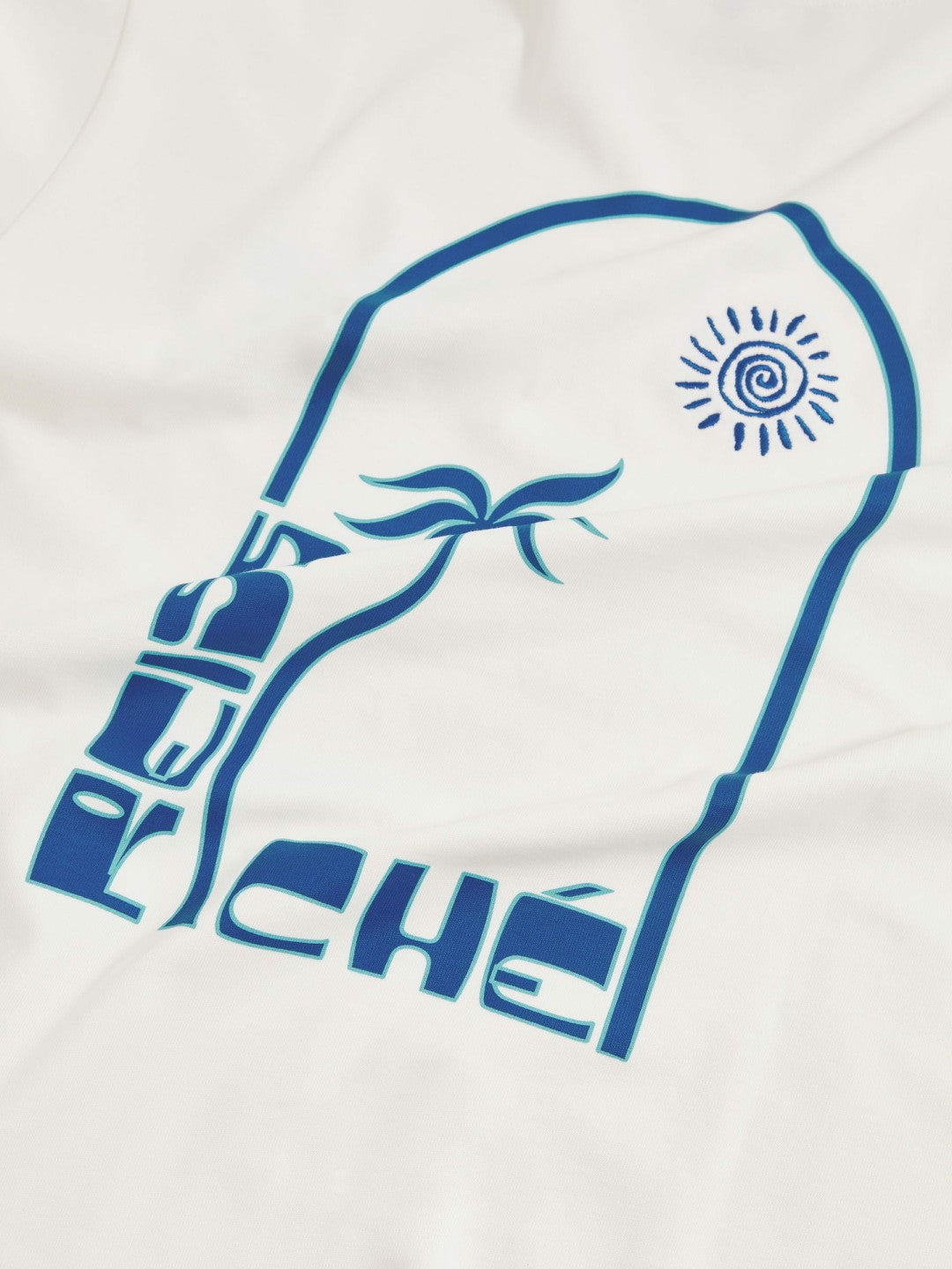 Reiss Sale - | Ché Cotton Palm-Print T-Shirt in White