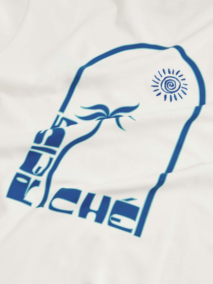Reiss Sale - | Ché Cotton Palm-Print T-Shirt in White