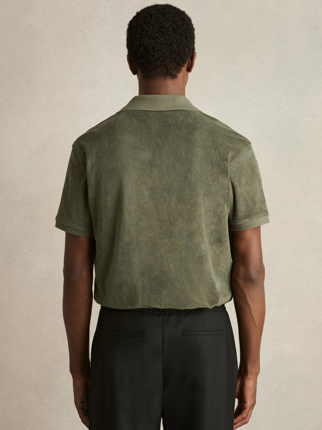 Reiss Featured - Cotton Blend Towelling Shirt in Green