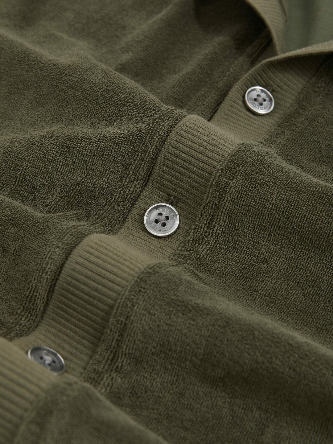Reiss Featured - Cotton Blend Towelling Shirt in Green