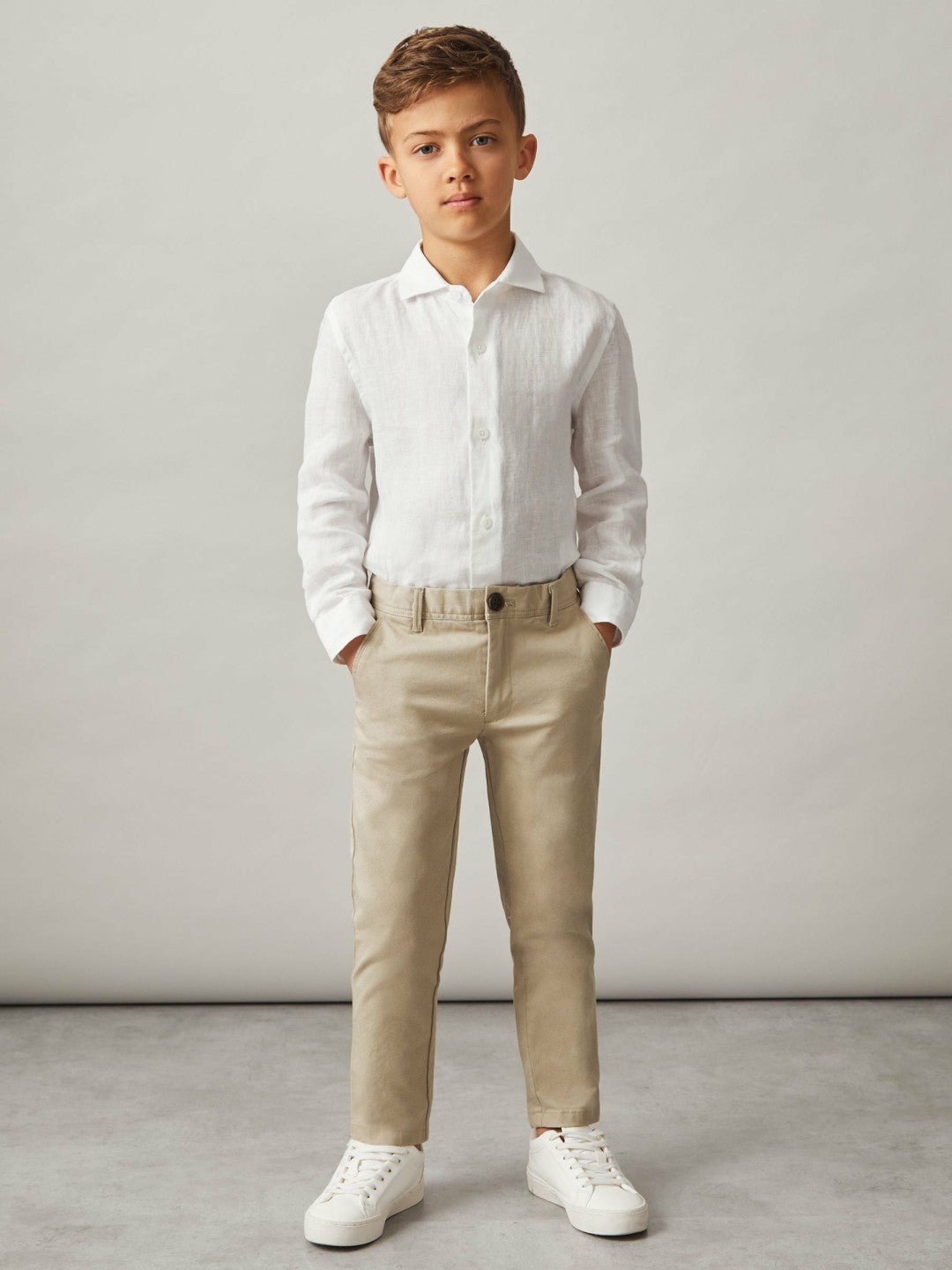 Reiss 3-9 yrs Slim Fit Casual Chinos in Stone