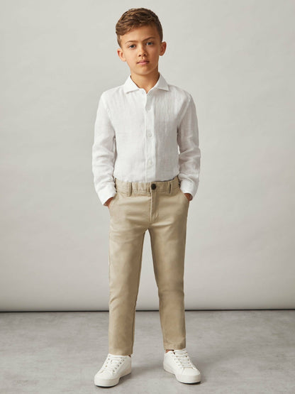 Reiss 3-9 yrs Slim Fit Casual Chinos in Stone