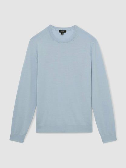 Reiss Offer - Merino Wool Crew Neck Jumper in Soft Blue