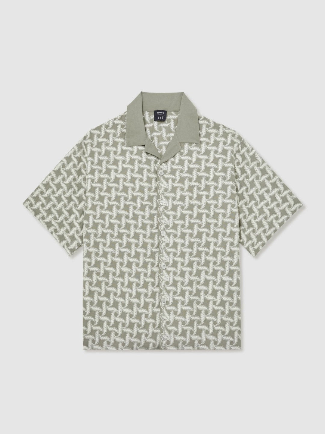 Reiss Popular Choice - | Ché Motif-Embroidered Shirt in Sage/White