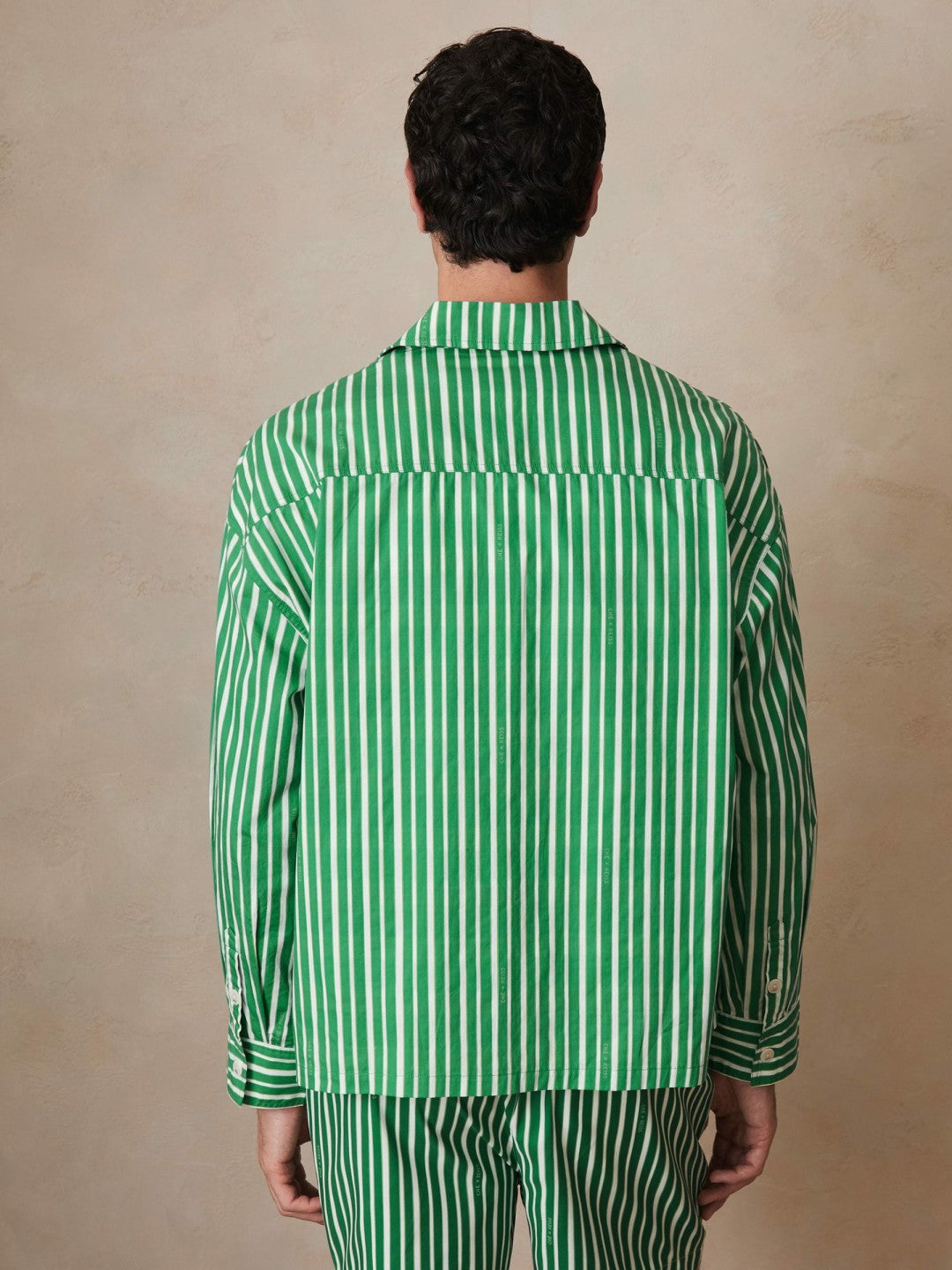 Reiss Affordable - | Ché Poplin Stripe Pocket Shirt in Bright Green/White