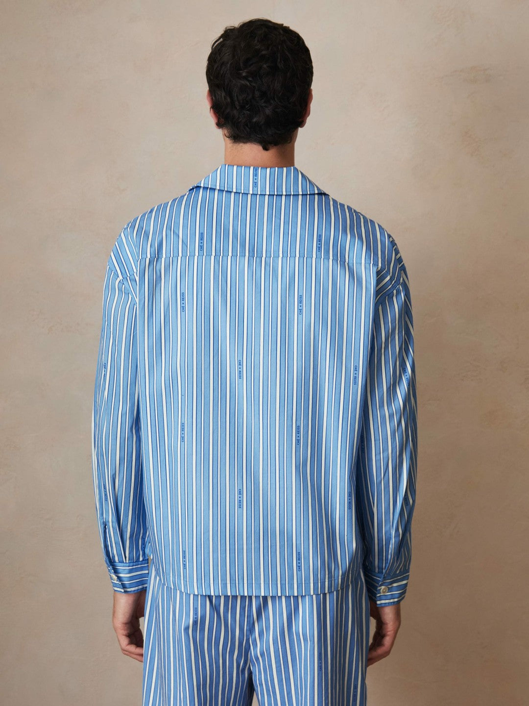 Reiss Affordable - | Ché Poplin Stripe Pocket Shirt in Bright Blue/White