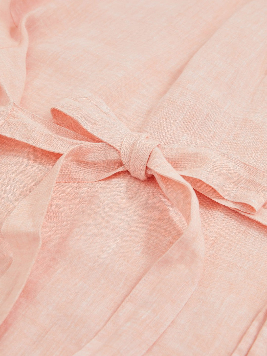 Reiss Deal - Linen Tie-Back Shirt in Pale Pink
