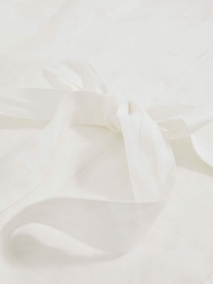 Reiss Best Seller - Linen Tie-Back Shirt in White