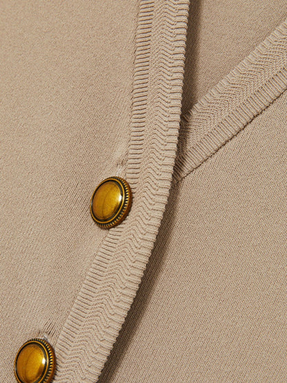 Reiss Knitted Button Through Vest in Neutral