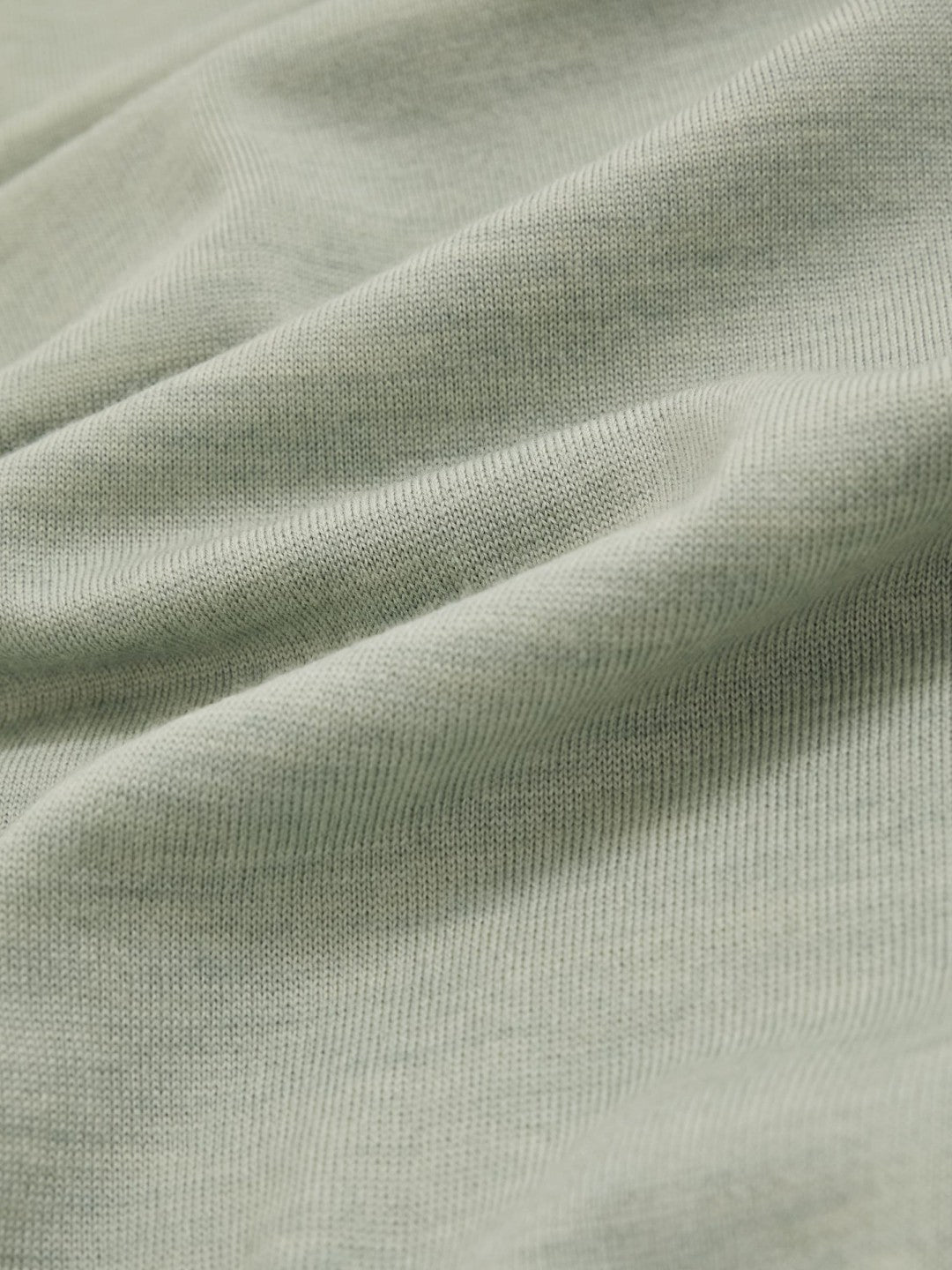 Reiss Value - Merino Wool Open Collar Polo Shirt in Sage Green Melange