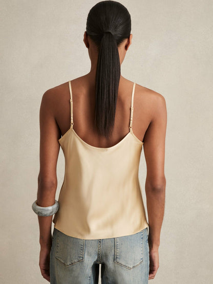 Reiss Deal - Silk Cami Top in Gold