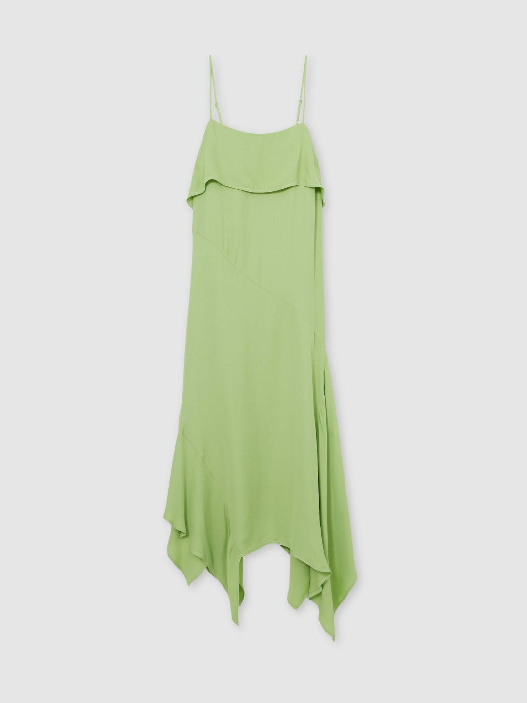 Reiss Featured - Ruffle-Detail Midi Dress in Green