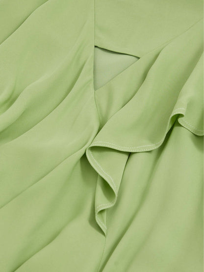 Reiss Featured - Ruffle-Detail Midi Dress in Green