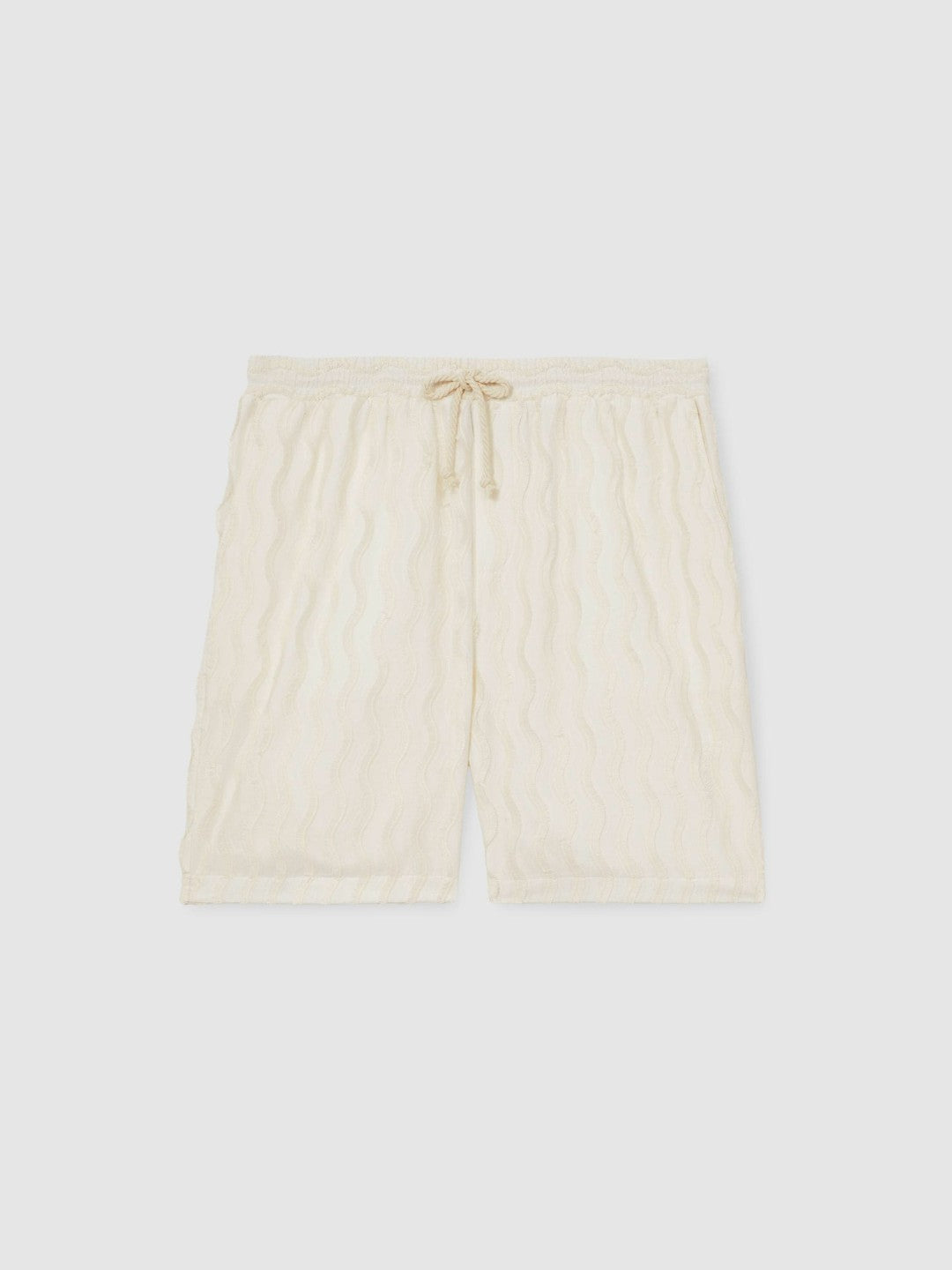 Reiss Popular Choice - | Ché Fringed-Wave Shorts in Off White