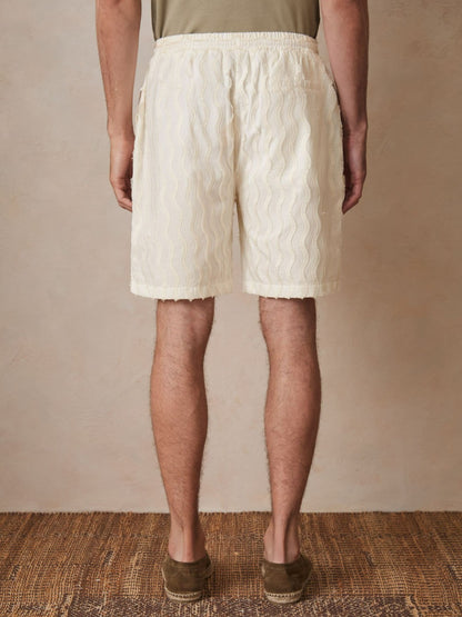 Reiss Popular Choice - | Ché Fringed-Wave Shorts in Off White