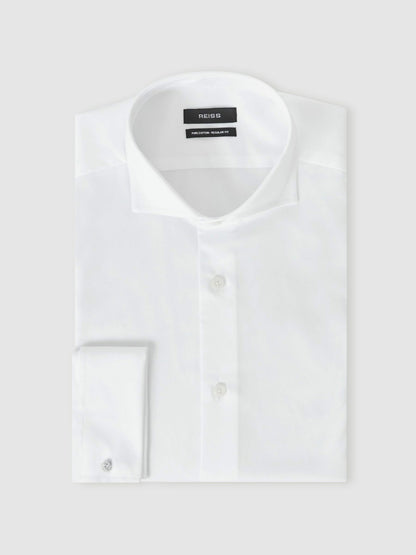 Reiss Best Seller - Double-Cuff Two-Fold Cotton Shirt in White
