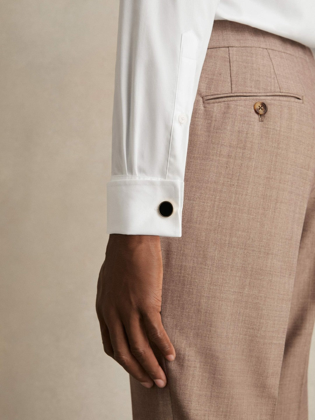 Reiss Best Seller - Double-Cuff Two-Fold Cotton Shirt in White