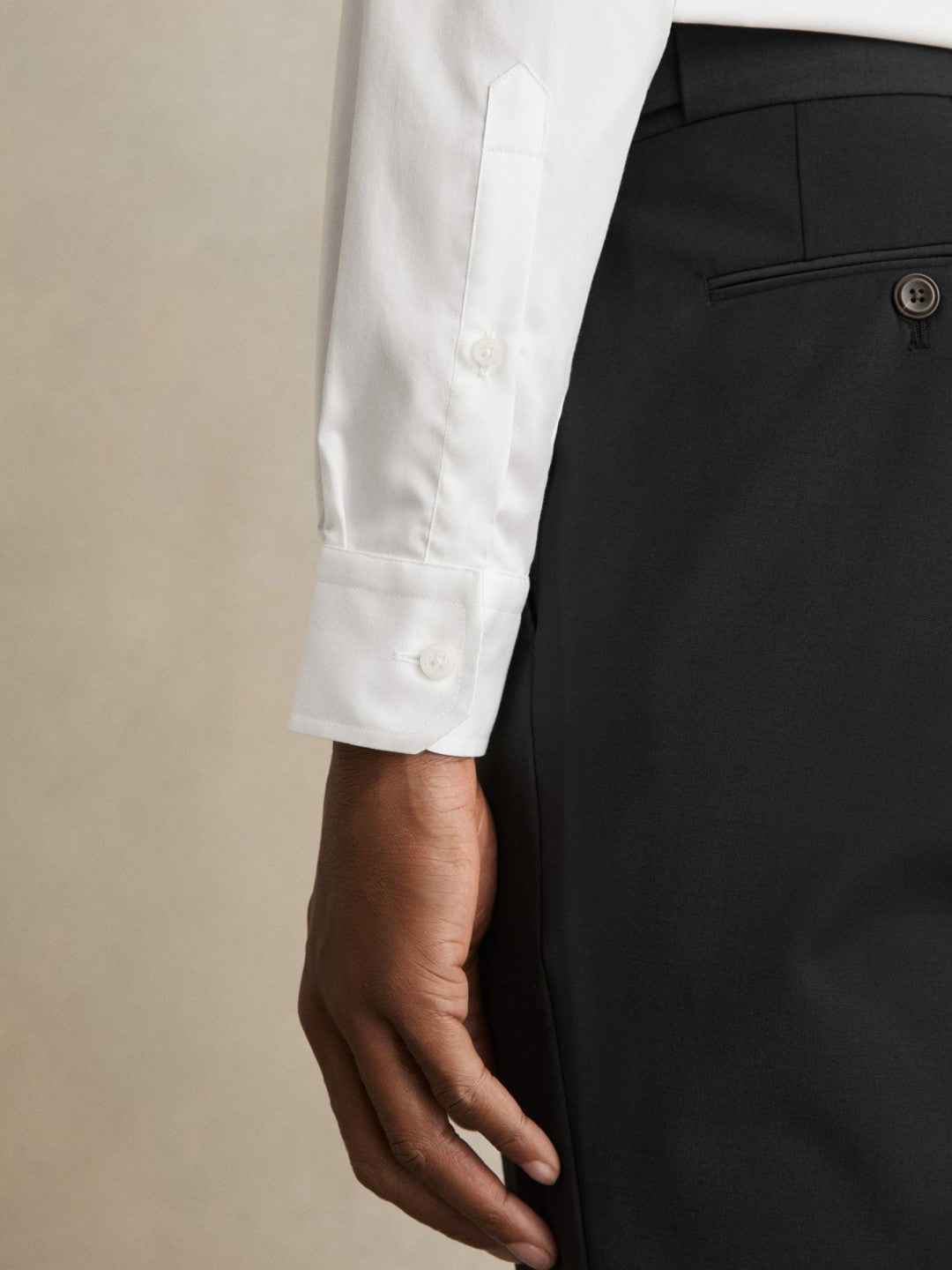 Reiss Offer - Regular Fit Slim-Fit Cotton Double-Cuff Shirt in White