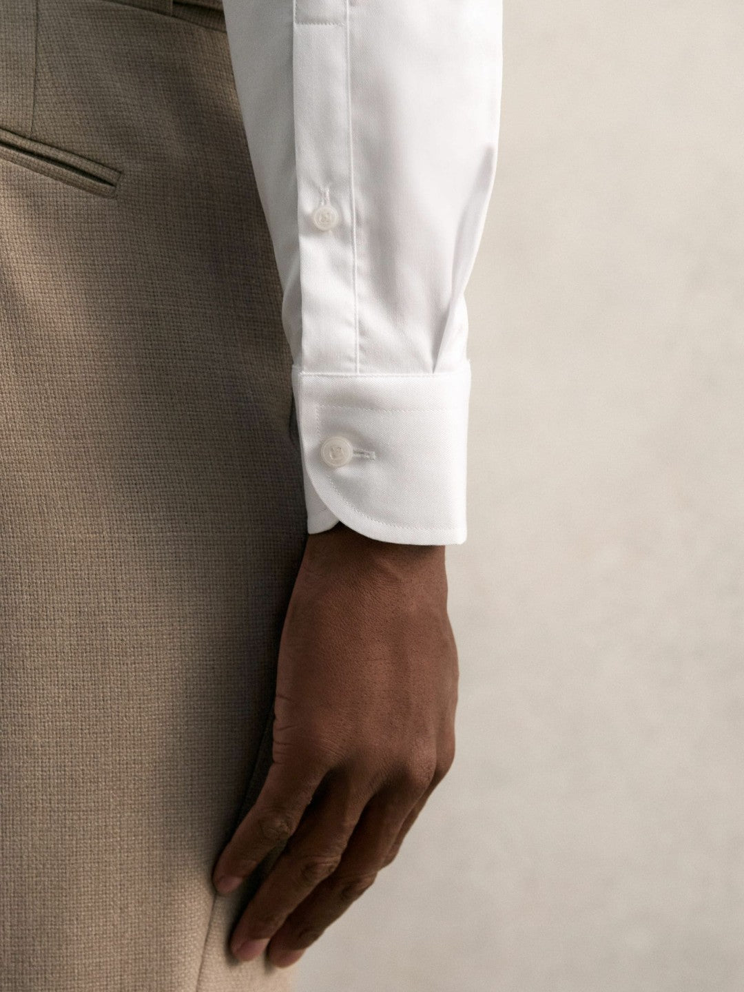 Reiss Slim Fit Cotton Pin Collar Shirt in White