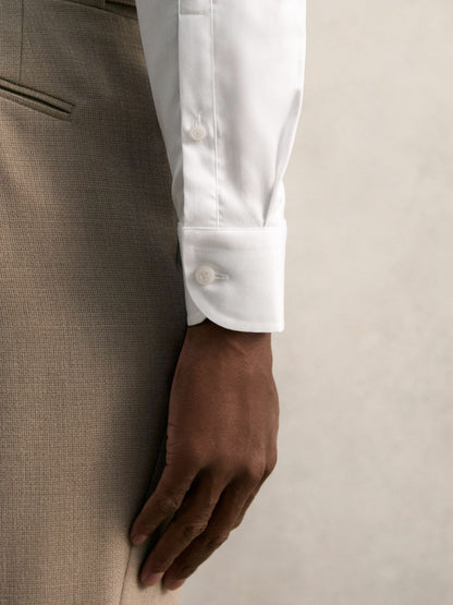 Reiss Slim Fit Cotton Pin Collar Shirt in White