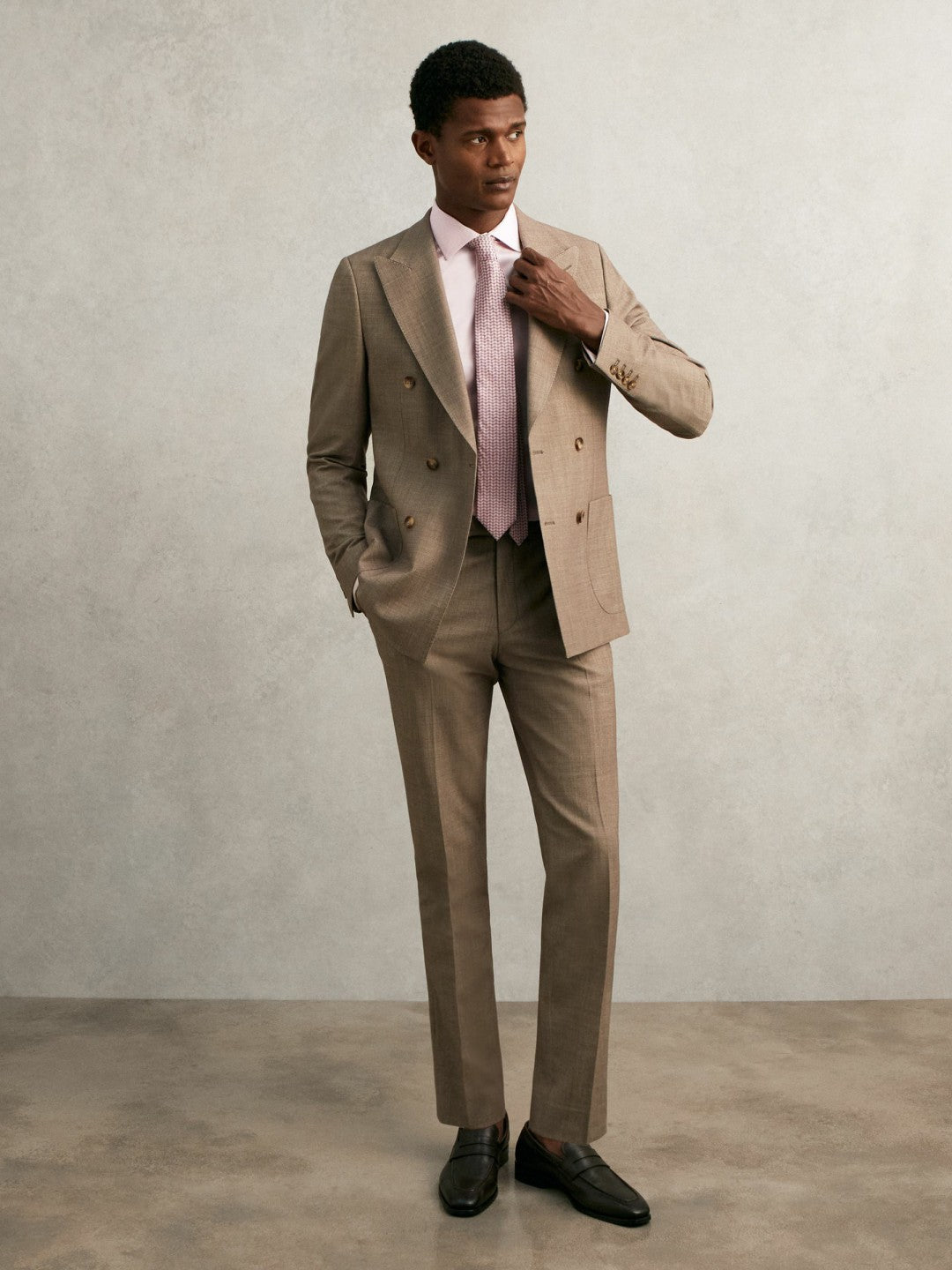 Reiss Value - Regular Fit Slim-Fit Cotton-Sateen Shirt in Pink