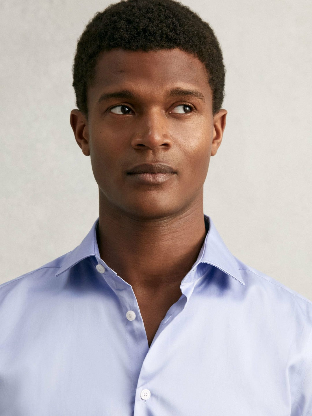 Reiss Deal - Regular Fit Slim-Fit Cotton-Sateen Shirt in Mid Blue