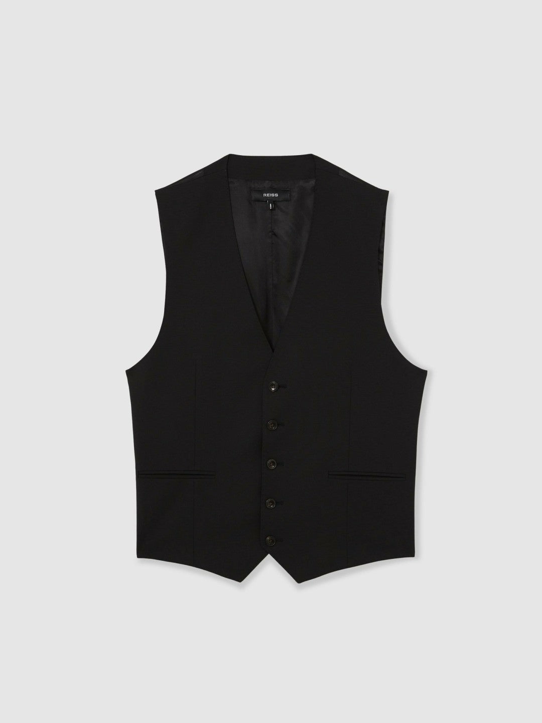Reiss Value - Wool-Blend Slim-Fit Waistcoat in Black