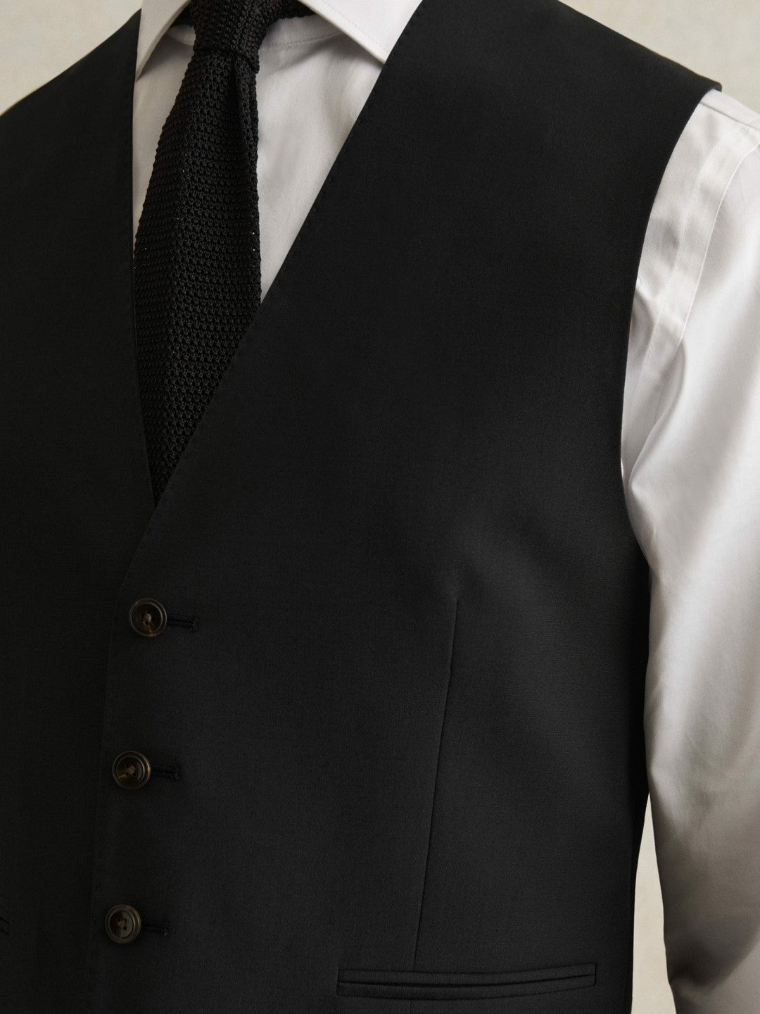 Reiss Value - Wool-Blend Slim-Fit Waistcoat in Black