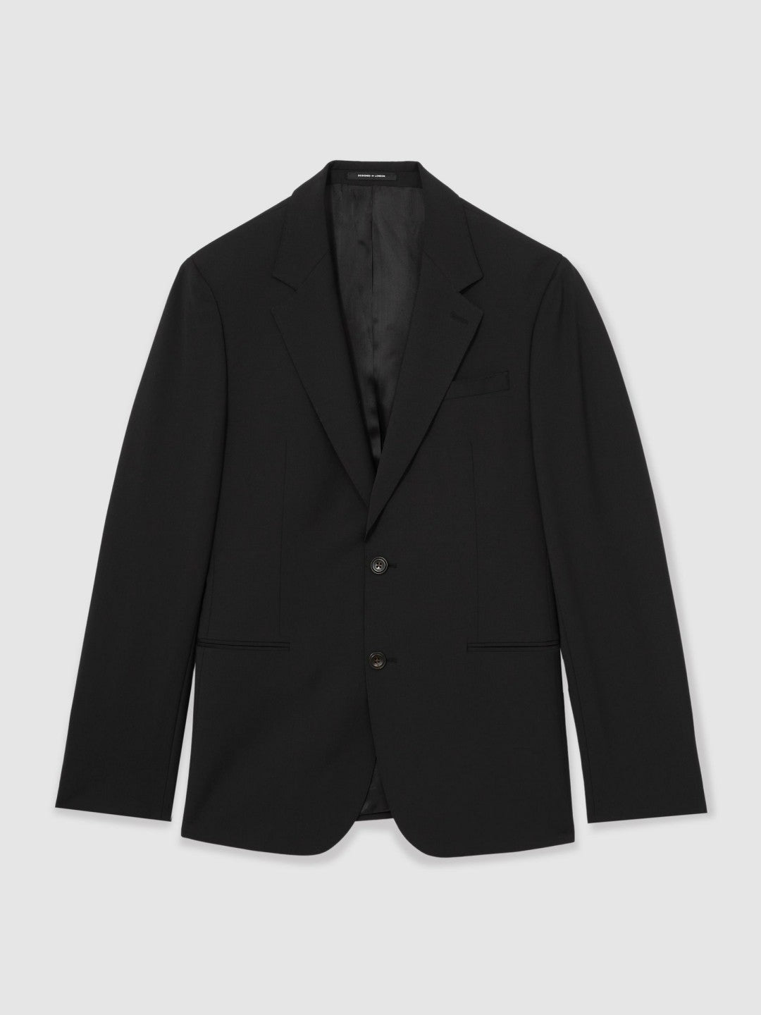 Reiss Offer - Wool-Blend Single-Breasted Suit Blazer Slim-Fit in Black