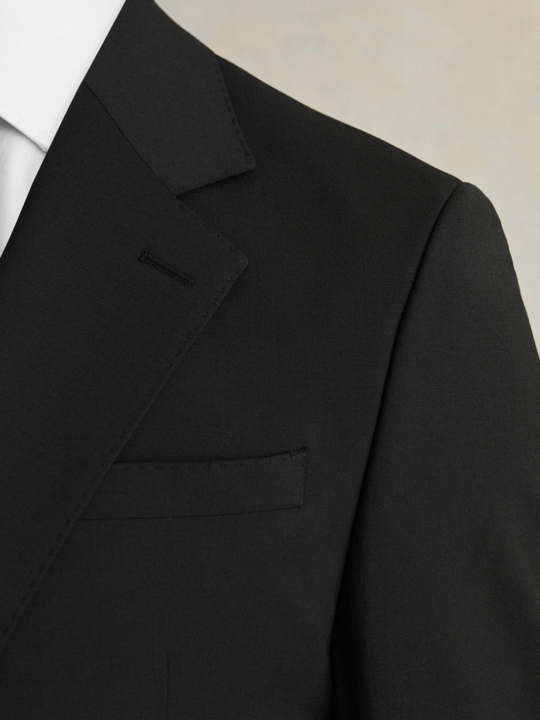 Reiss Offer - Wool-Blend Single-Breasted Suit Blazer Slim-Fit in Black