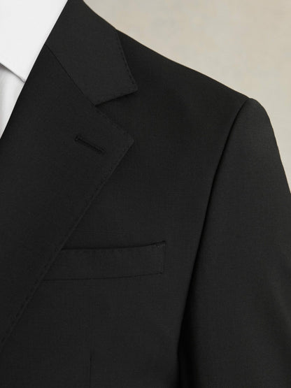 Reiss Offer - Wool-Blend Single-Breasted Suit Blazer Slim-Fit in Black