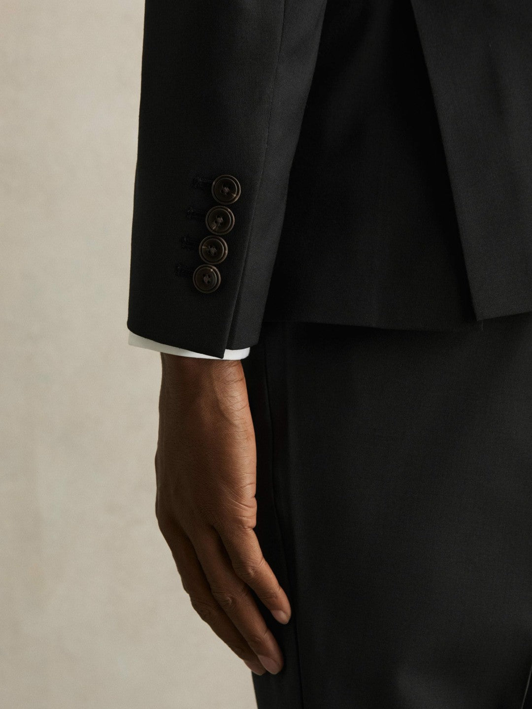 Reiss Offer - Wool-Blend Single-Breasted Suit Blazer Slim-Fit in Black