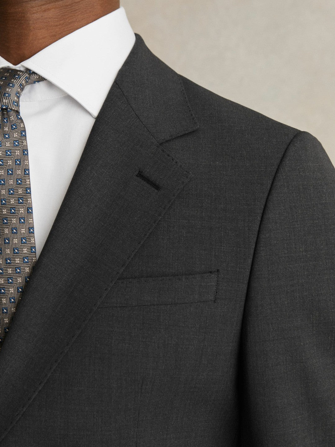Reiss Savings - Wool-Blend Single-Breasted Suit Blazer Slim-Fit in Grey