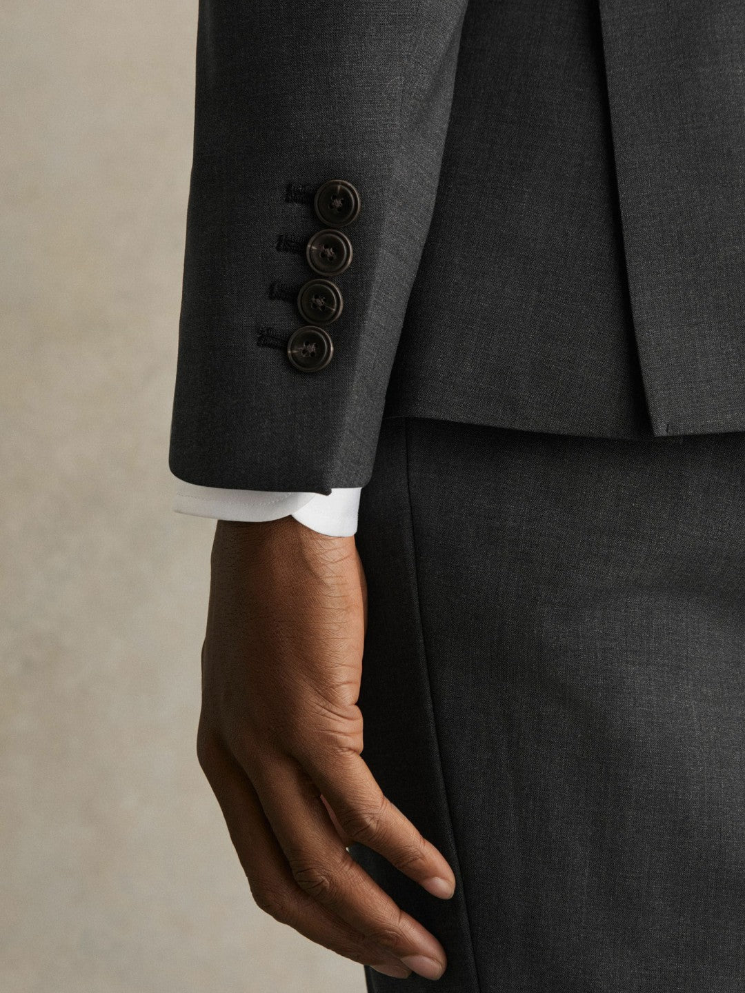 Reiss Savings - Wool-Blend Single-Breasted Suit Blazer Slim-Fit in Grey
