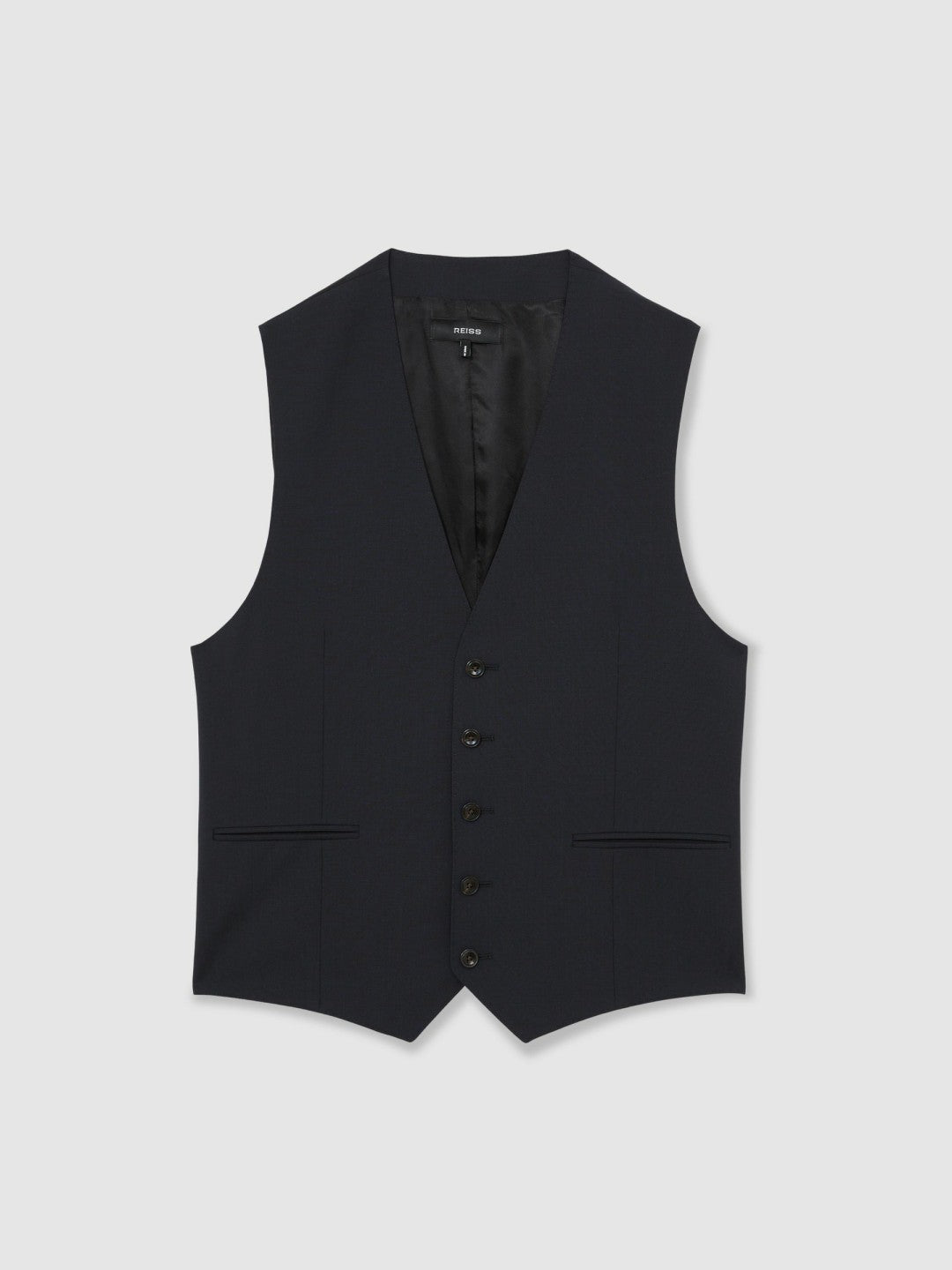 Reiss Featured - Wool-Blend Slim-Fit Waistcoat in Navy