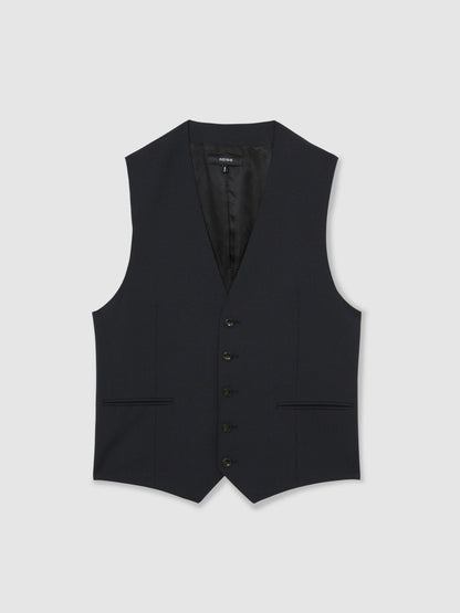 Reiss Featured - Wool-Blend Slim-Fit Waistcoat in Navy