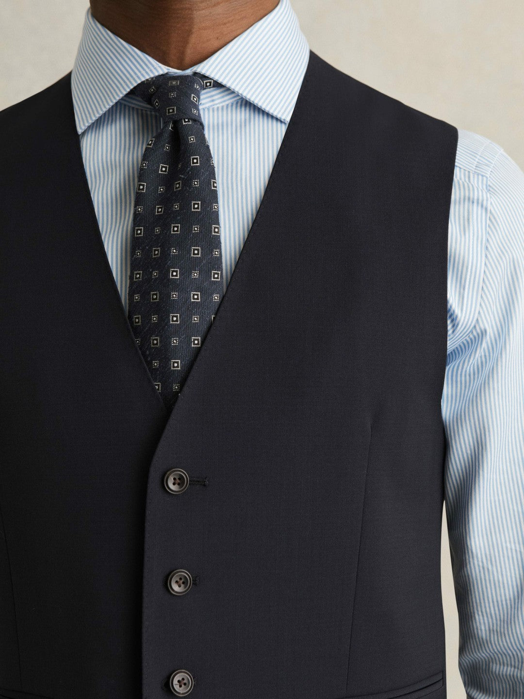 Reiss Featured - Wool-Blend Slim-Fit Waistcoat in Navy