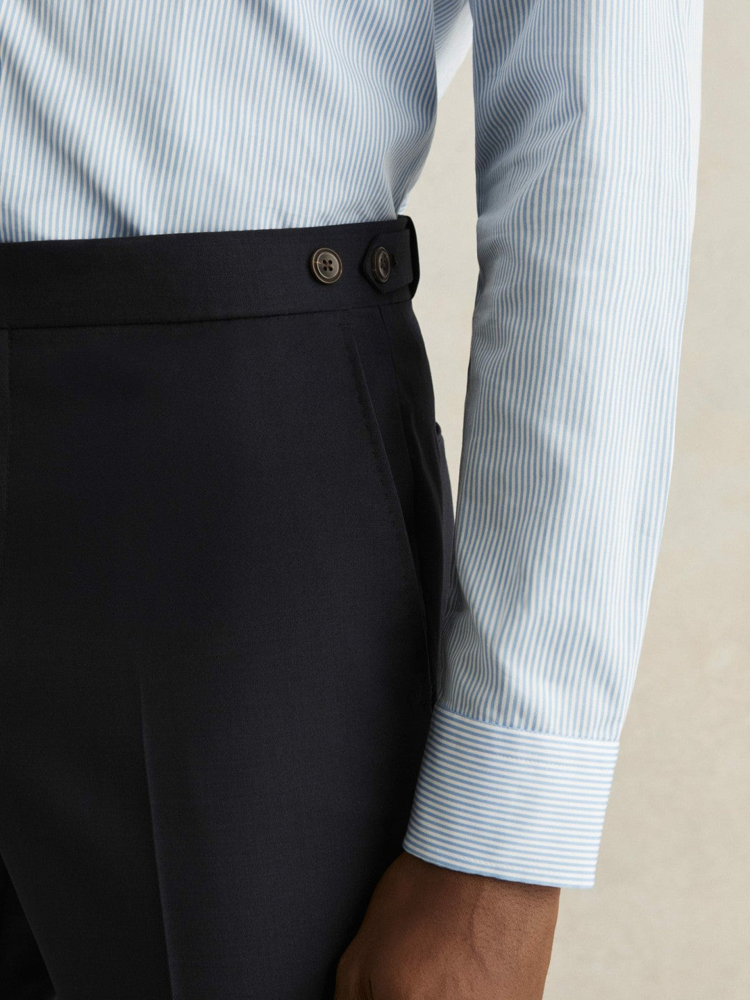 Reiss Savings - Slim-Fit Wool-Blend Suit Trousers in Navy