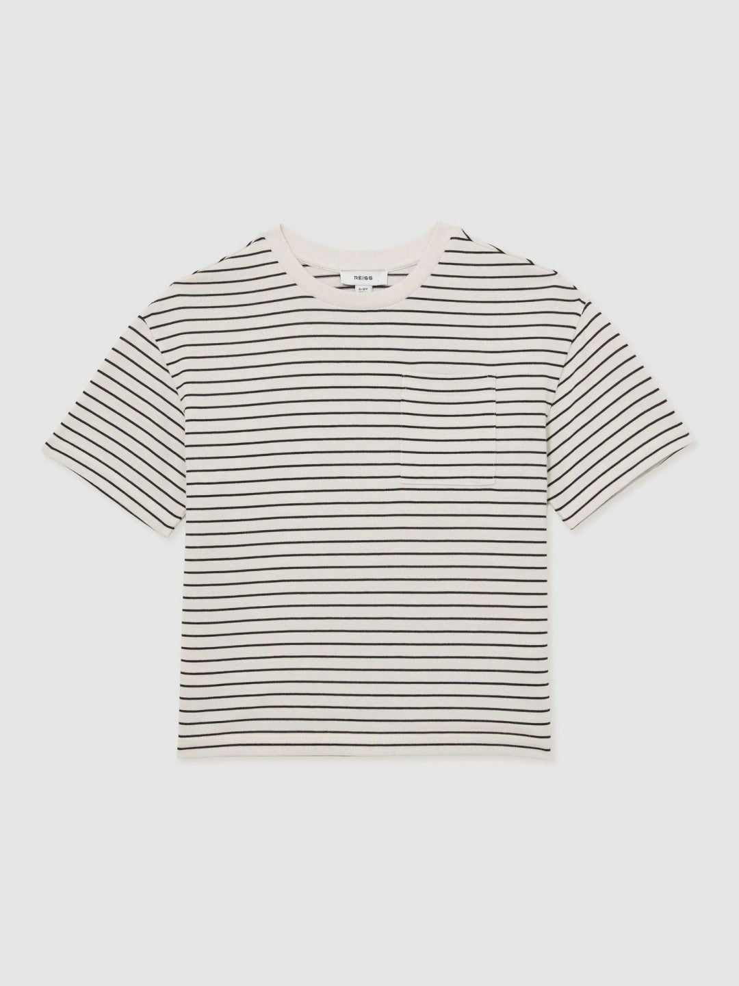 Reiss 9-13 yrs Cotton-Blend Stripe T-Shirt in White/Navy