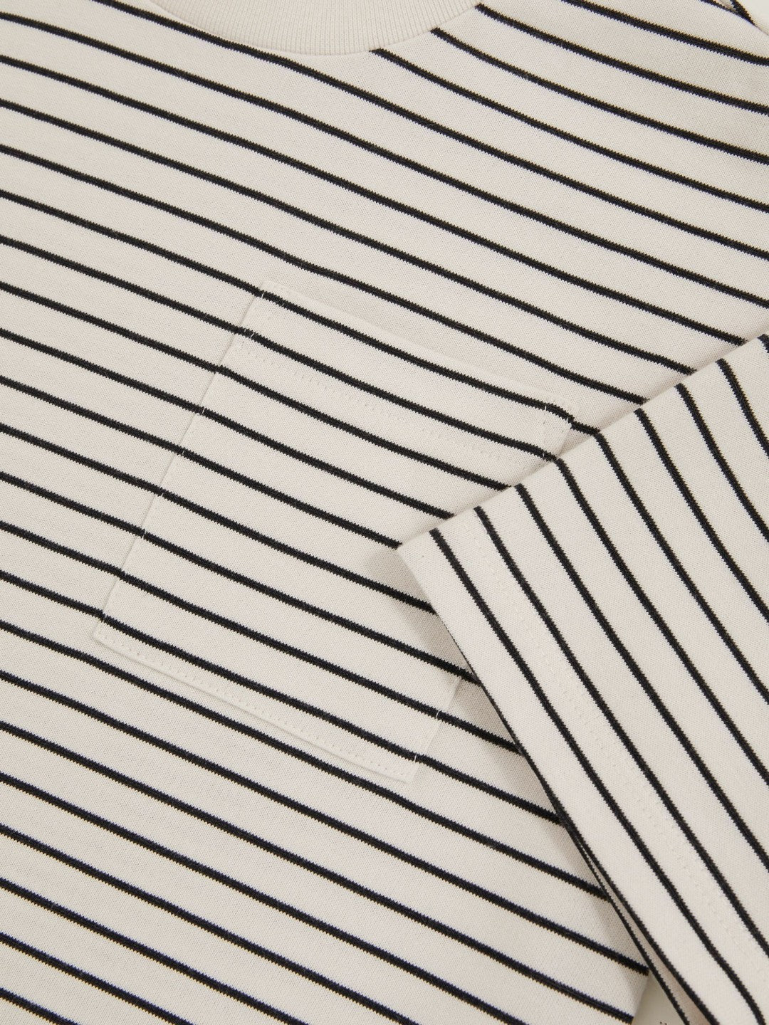 Reiss 9-13 yrs Cotton-Blend Stripe T-Shirt in White/Navy