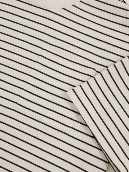 Reiss 9-13 yrs Cotton-Blend Stripe T-Shirt in White/Navy